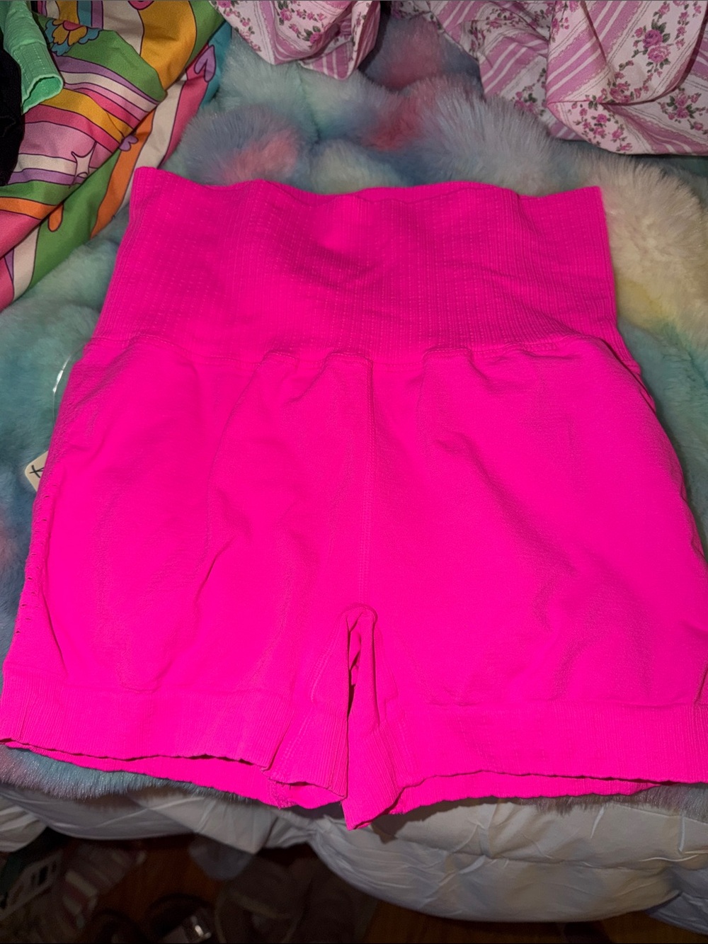 FP MOVEMENT High-Waist Neon Pink Women’s Stretch Shorts